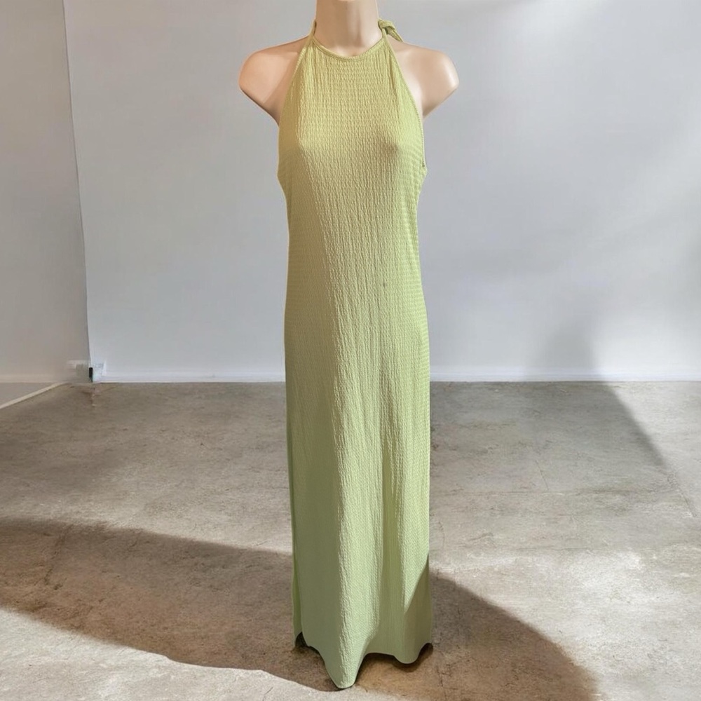 Forever 21 Chic mint green long dress with textured fabric|Woman size M